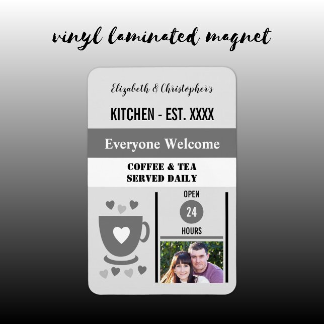 Kitchen est year coffee tea grey photo magnet (Creator Uploaded)