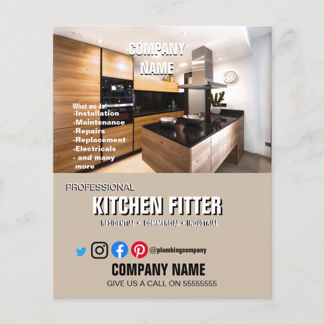 KITCHEN FITTER PLUMBING SPECIALIST DIY FLYER (Front)