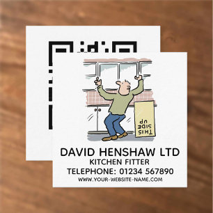 Kitchen Fitter Square Business Card