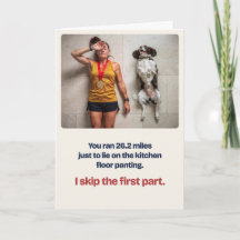 Kitchen Floor Funny Marathon Card from the Dog