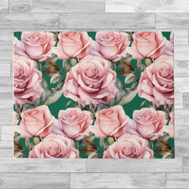 Kitchen Floor Mat - Pink Roses and Green  (Creator Uploaded)