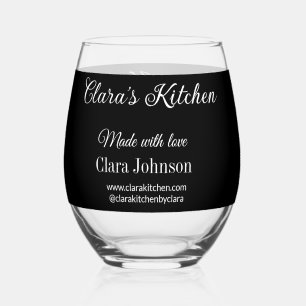 kitchen food chef add restaurant cater name detail stemless wine glass