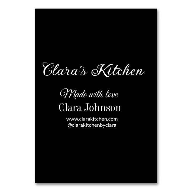 kitchen food chef add restaurant cater name detail table number (Front)