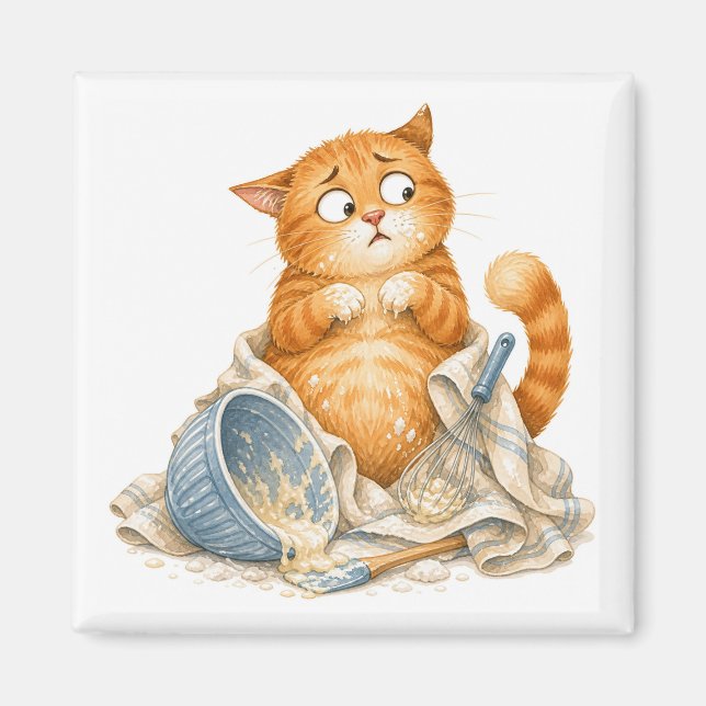 Kitchen Funny Cat Magnet   (Front)