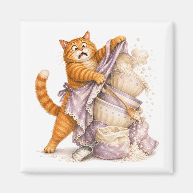 Kitchen Funny Cat Magnet   (Front)