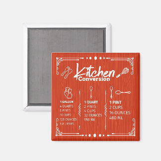 KITCHEN GALLONS TO PINT CONVERSION CHART MAGNET