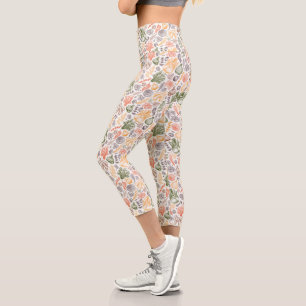 Kitchen Garden Vegetable Pattern Capri Leggings