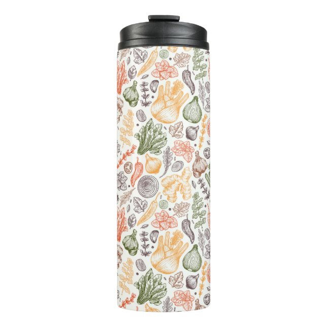 Kitchen Garden Vegetable Pattern Thermal Tumbler (Front)