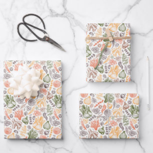 Kitchen Garden Vegetable Pattern Wrapping Paper Sheet