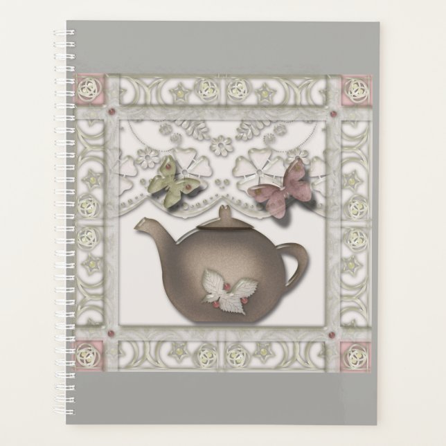 Kitchen glass tea pot beige colours planner (Front)
