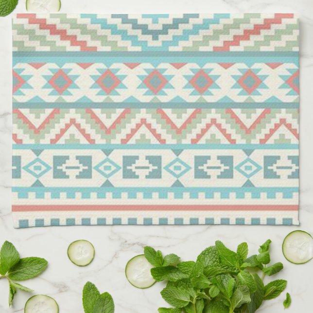 Kitchen Hand Towel/Aztec Tribal Tea Towel (Folded)