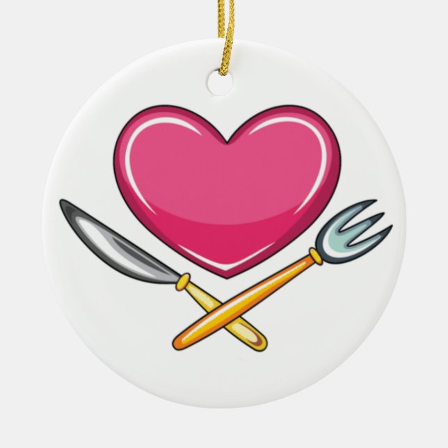 Kitchen Heart Ceramic Tree Decoration (Front)