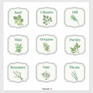 Kitchen Herb Jar Labels Sticker Sheet
