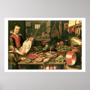 Kitchen Interior with a Maid Poster