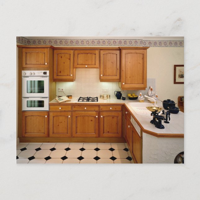 Kitchen interior with breakfast bar and oven postcard (Front)