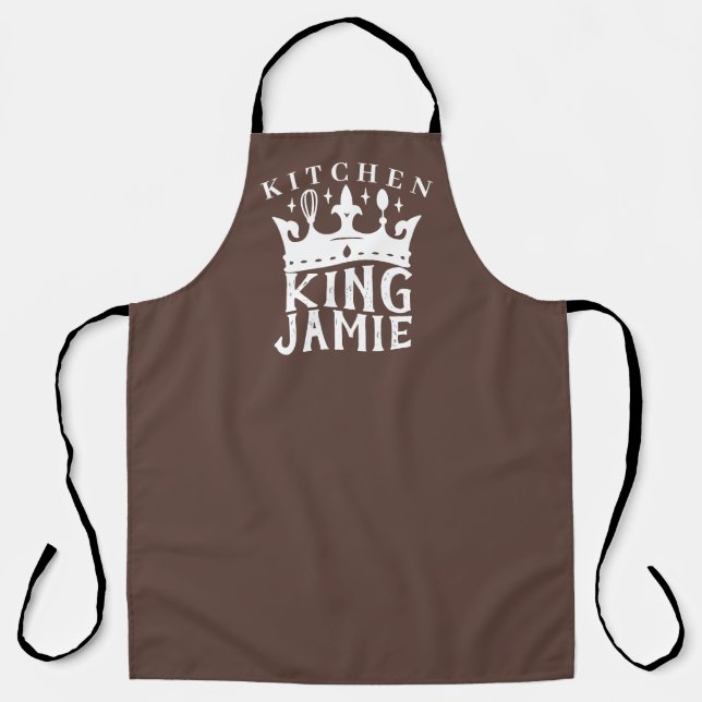 kitchen king quote custom name apron (Front)