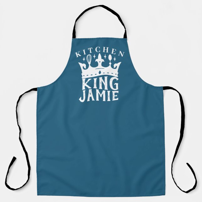 kitchen king quote custom name apron (Front)