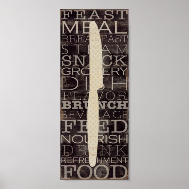 Kitchen Knife with Words Poster (Front)