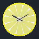Kitchen Lemon Fruit Wall Clock Gift<br><div class="desc">A bright yellow lemon slice decorates this clock.  The design is from original art.</div>