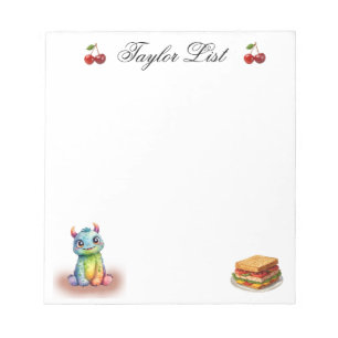 Kitchen Little Monster’s Grocery Shopping List  Notepad