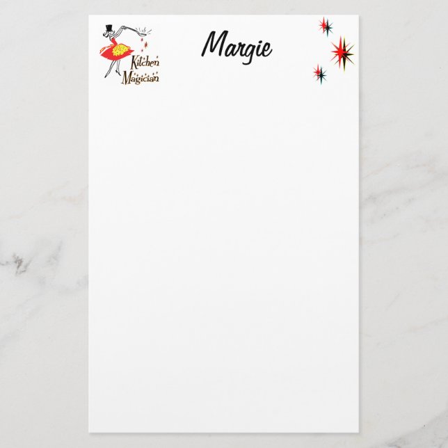 Kitchen Magician Custom Retro Art Stationery (Front)