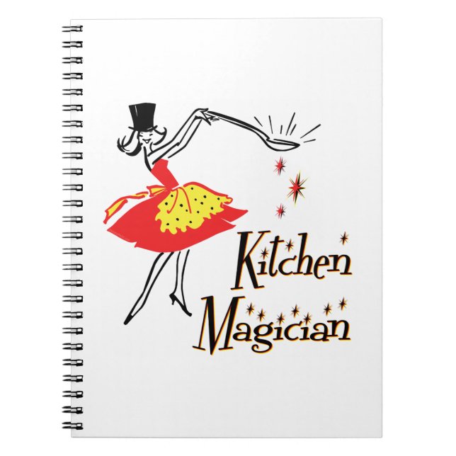Kitchen Magician Retro Cooking Art Notebook (Front)