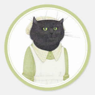 KITCHEN MAID CAT Large Round Stickers