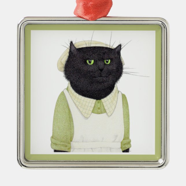 KITCHEN MAID CAT Premium Square Ornament (Front)