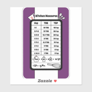 Kitchen Measurement Helper in Eggplant Sticker