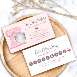 Kitchen Mixer Blush Pink Bakery Pastry Chef Simple Loyalty Card