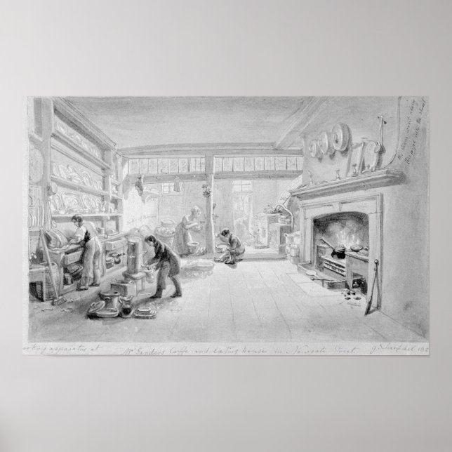 Kitchen of Mr. Sander's Coffee and Eating Poster (Front)