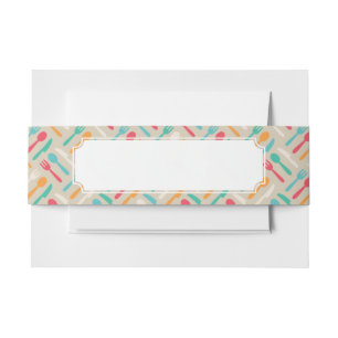 Kitchen pattern 3 invitation belly band