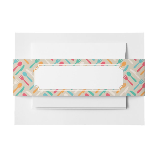 Kitchen pattern 3 invitation belly band (Front Example)