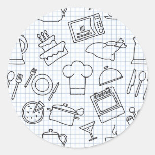 Kitchen Pattern 4 Classic Round Sticker