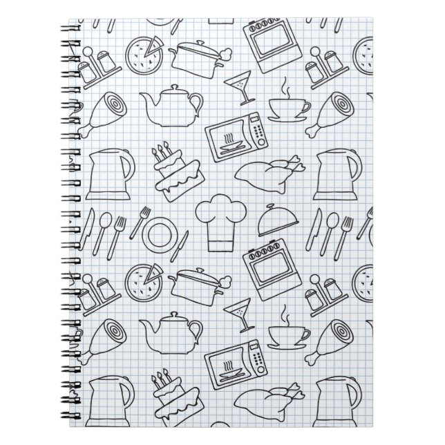Kitchen Pattern 4 Spiral Notebook (Front)