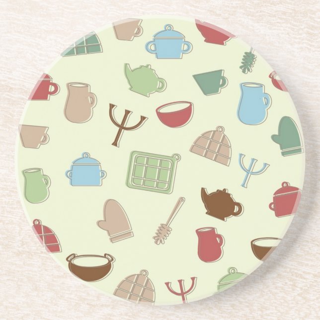 Kitchen pattern coaster (Front)