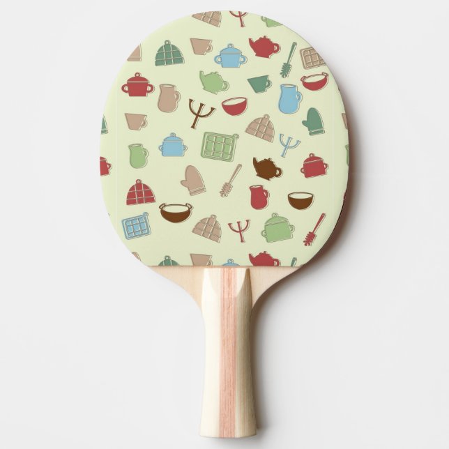 Kitchen pattern ping pong paddle (Front)