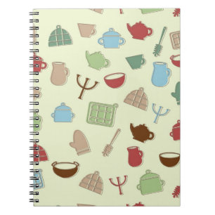 Kitchen pattern spiral notebook