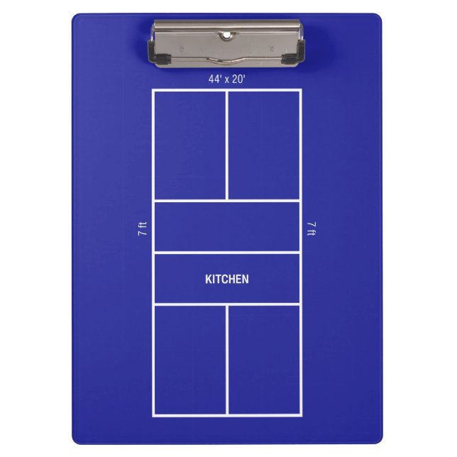 Kitchen Pickleball Court Diagram Clipboard (Front)