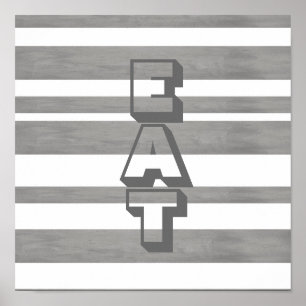 kitchen poster with eat in gray and white