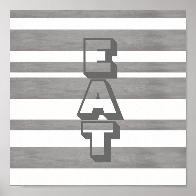 kitchen poster with eat in gray and white (Front)
