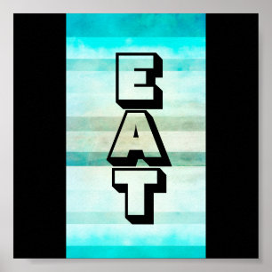 kitchen poster with text eat modern bold design