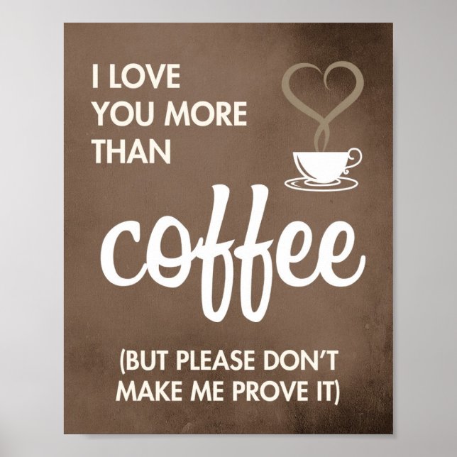 Kitchen Print, Coffee, Home Decor, Typography, Poster (Front)