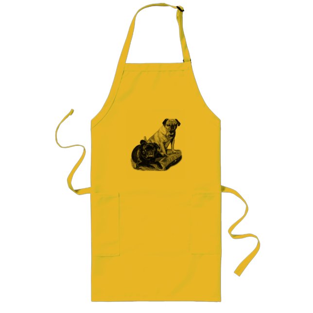 Kitchen Pugs, Shaded Cheer Long Apron (Front)