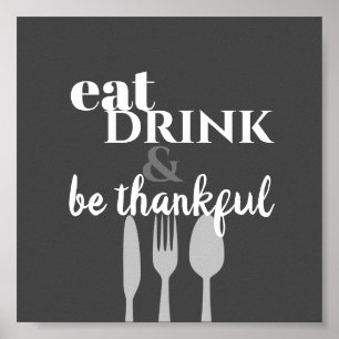 kitchen quote word art modern style eat poster