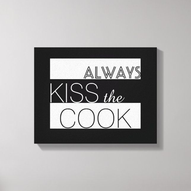 kitchen quote wrapped canvas bold black and white (Front)