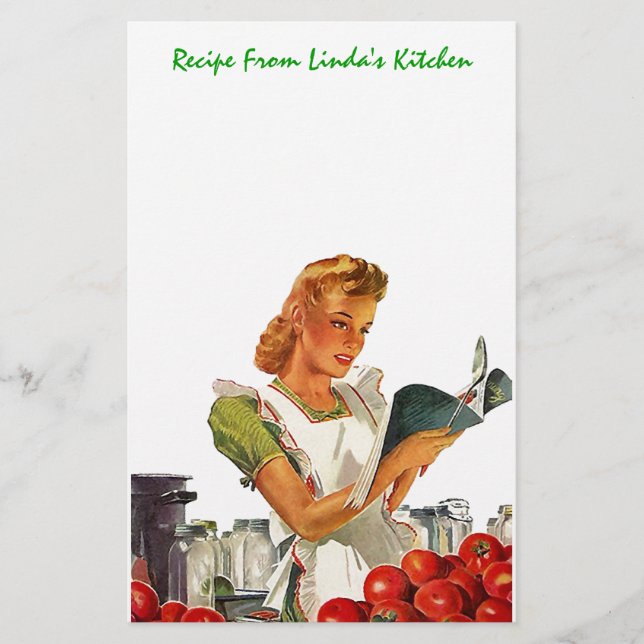 Kitchen Recipes Personal Stationery EZ2Customize (Front)