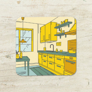 Kitchen Remodeling Square Business Card