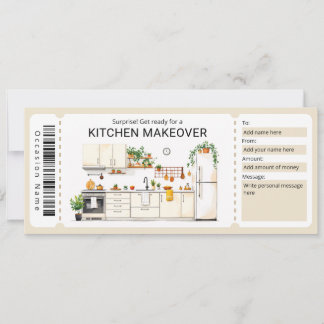 Kitchen Renovation Gift Certificate Invitation