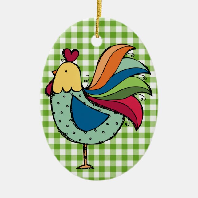 Kitchen Rooster - SRF Ceramic Tree Decoration (Front)